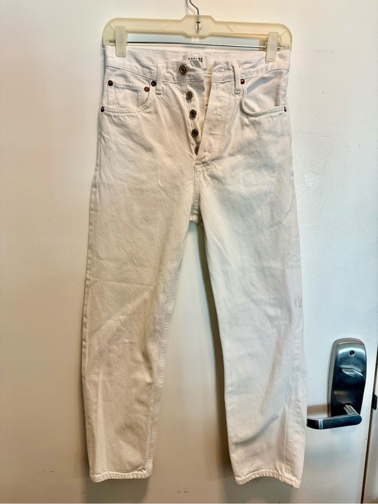 Agolde Denim - Agolde Straight White Button-Fly Jeans - 90’s Cropped